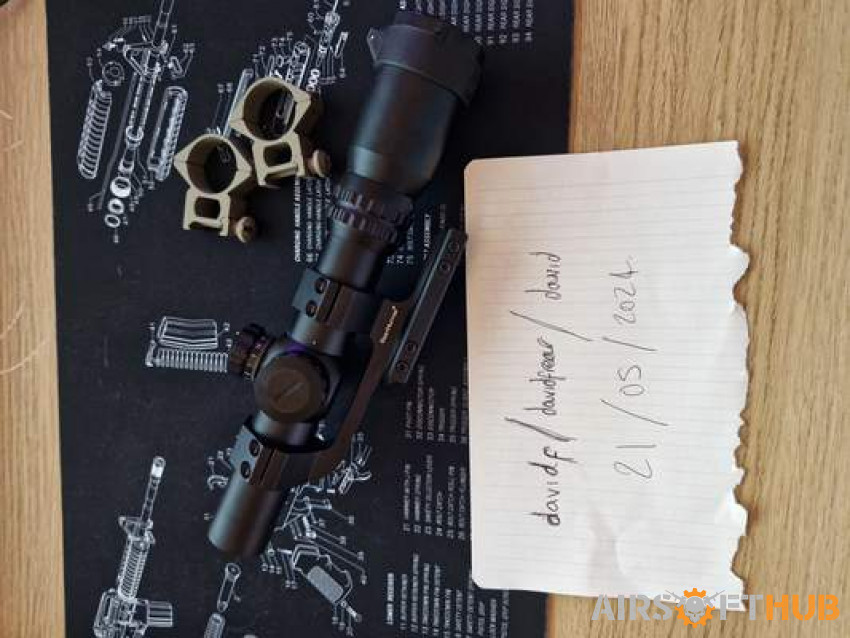 AIM-O 1-4x24 Scope + Mounts - Used airsoft equipment