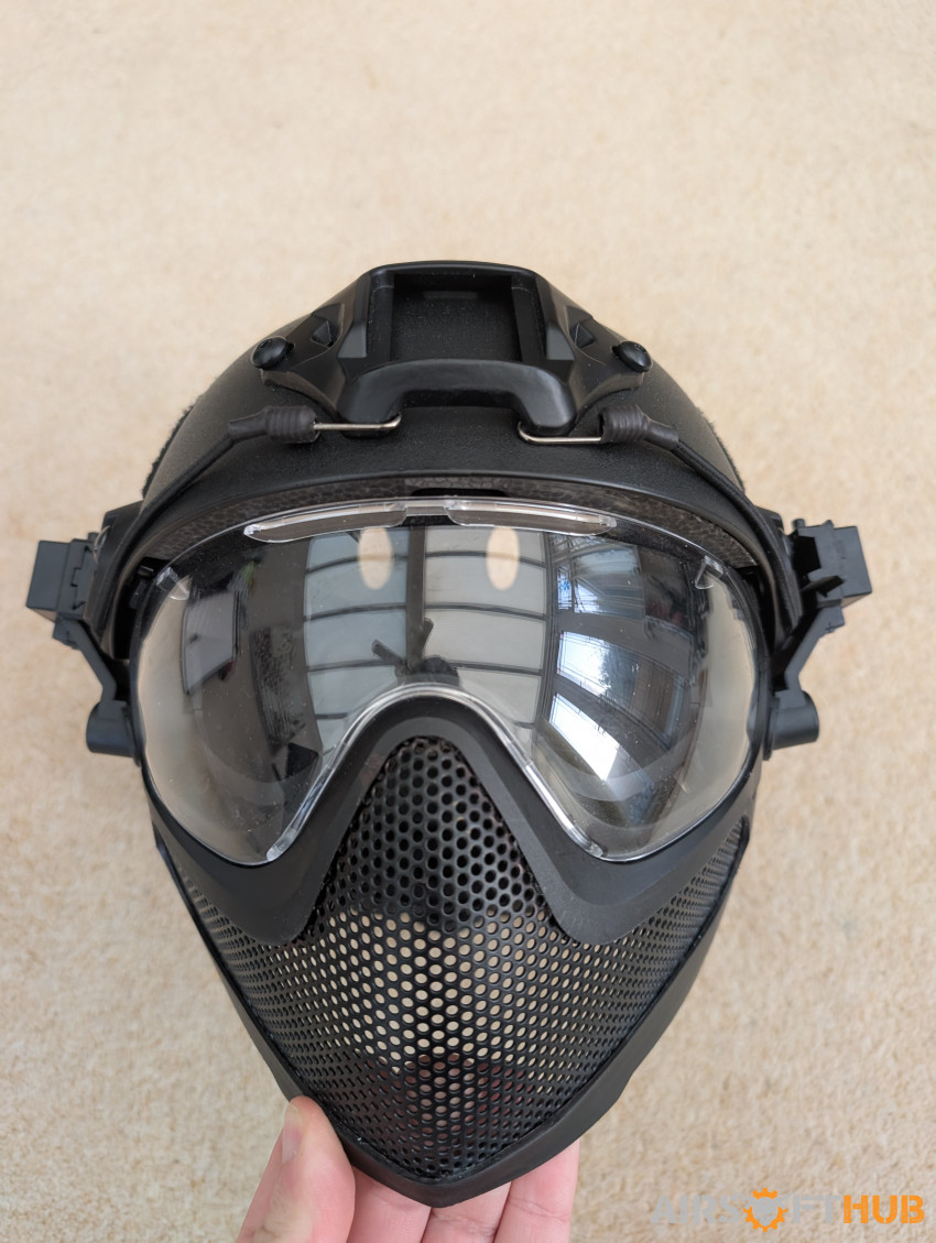 Full face mask and helmet - Used airsoft equipment