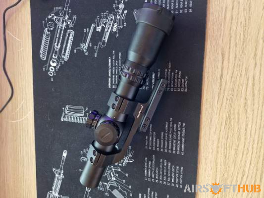 AIM-O 1-4x24 Scope + Mounts - Used airsoft equipment