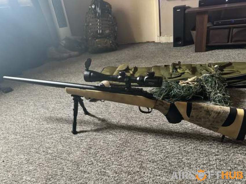 VSR-10 Sniper Rifle + Extras - Used airsoft equipment