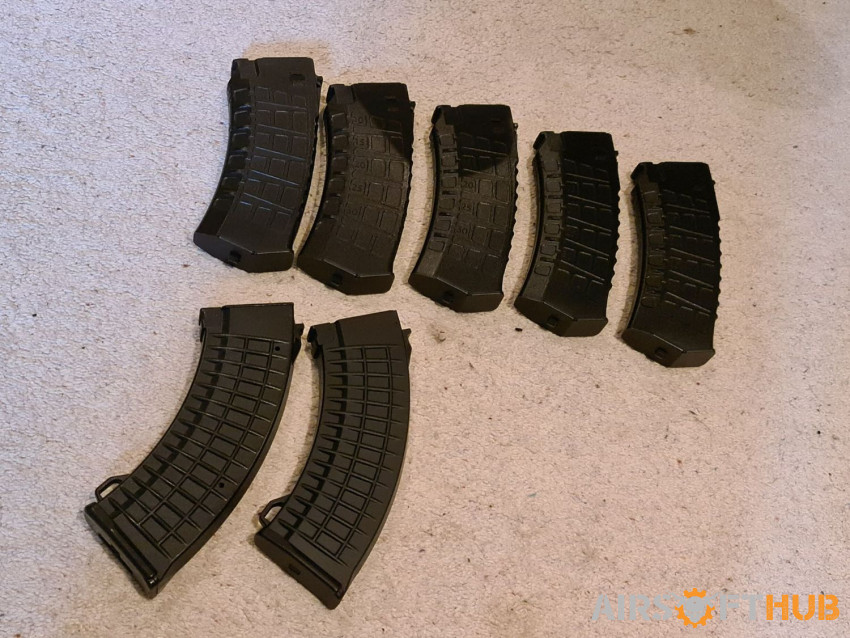 7x AK47 AEG Mag Bundle - Used airsoft equipment