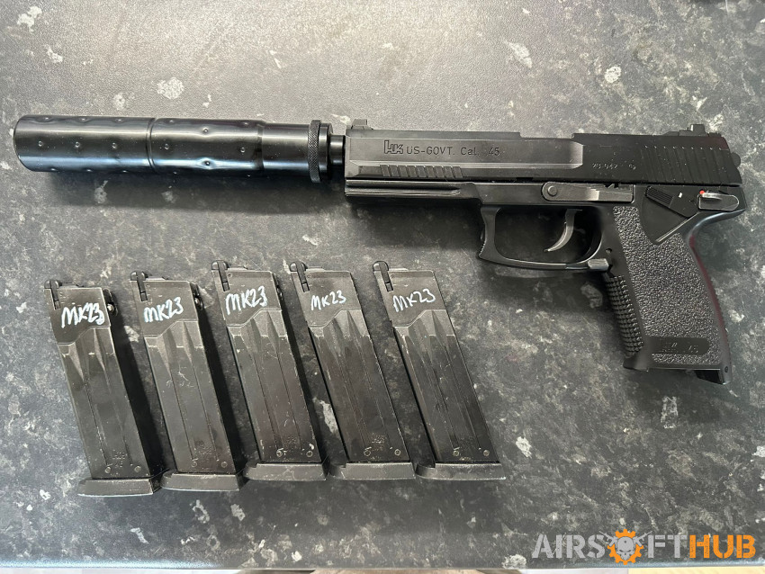 TM MK23 Upgraded with 5 mags - Used airsoft equipment