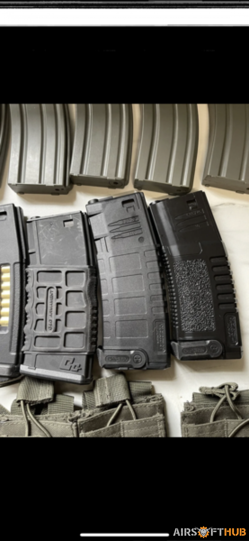 M4 mags and pouches  pts mags - Used airsoft equipment