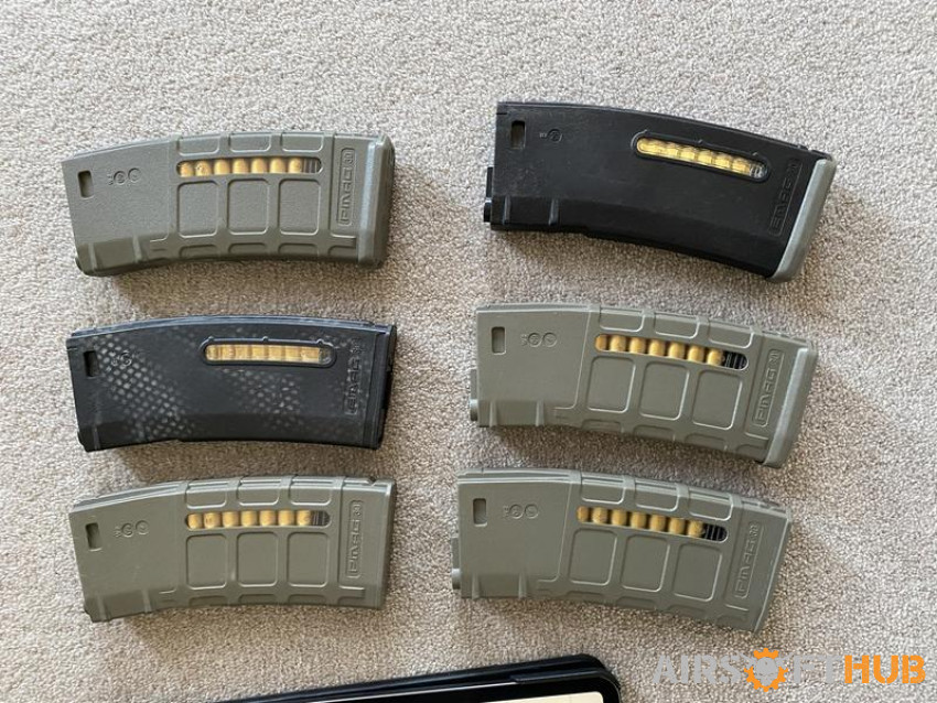 6 Magpul PTS Magazines - Used airsoft equipment