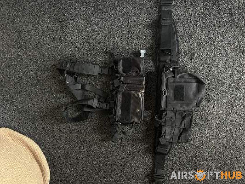 Black battle belt + chest rig - Used airsoft equipment