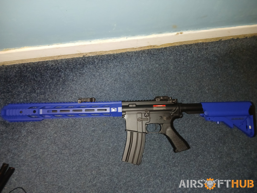 Two Tone Blue Airsoft M4 AEG - Used airsoft equipment