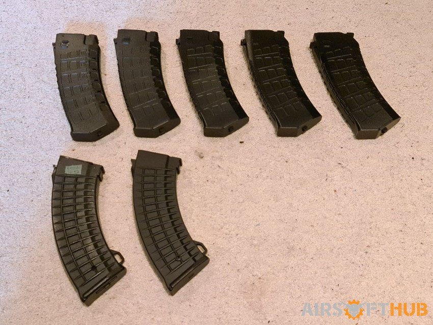 7x AK47 AEG Mag Bundle - Used airsoft equipment