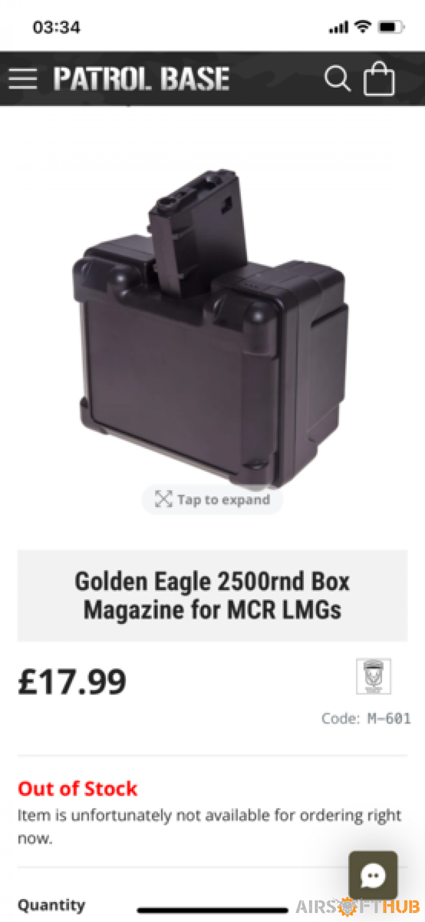 Golden eagle lmg box mag - Used airsoft equipment