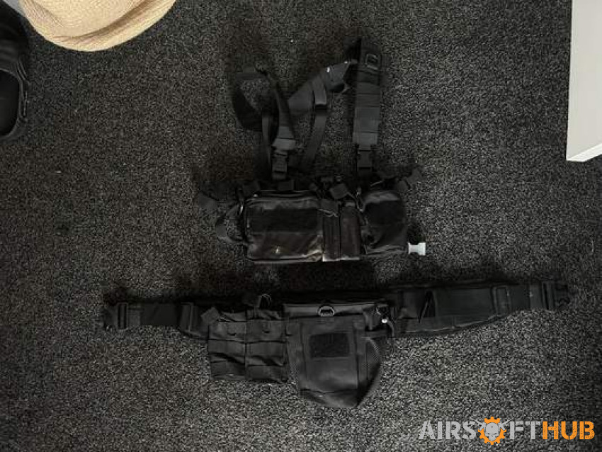 Black battle belt + chest rig - Used airsoft equipment