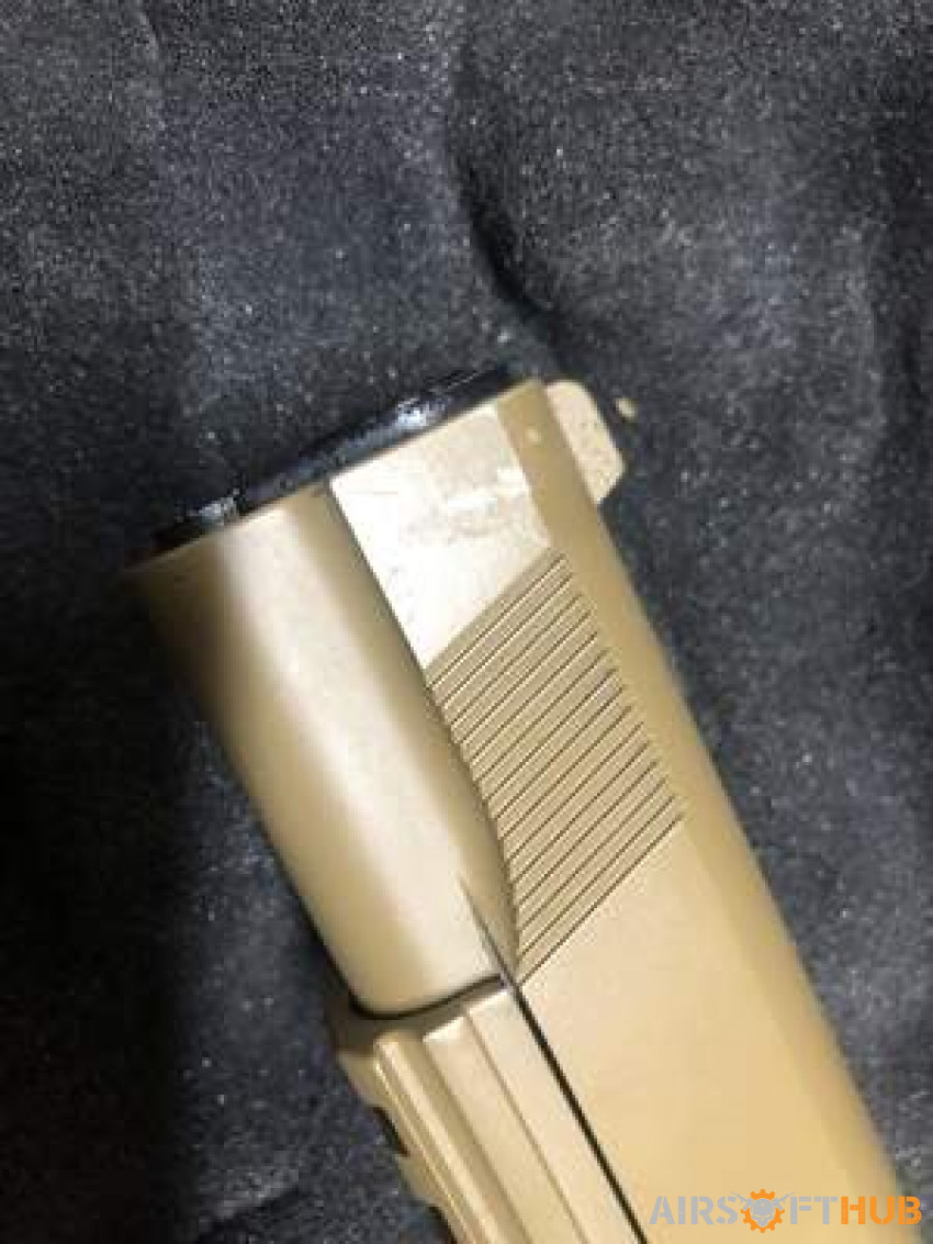 WE MEU TAN 1911 Airsoft Pistol - Used airsoft equipment