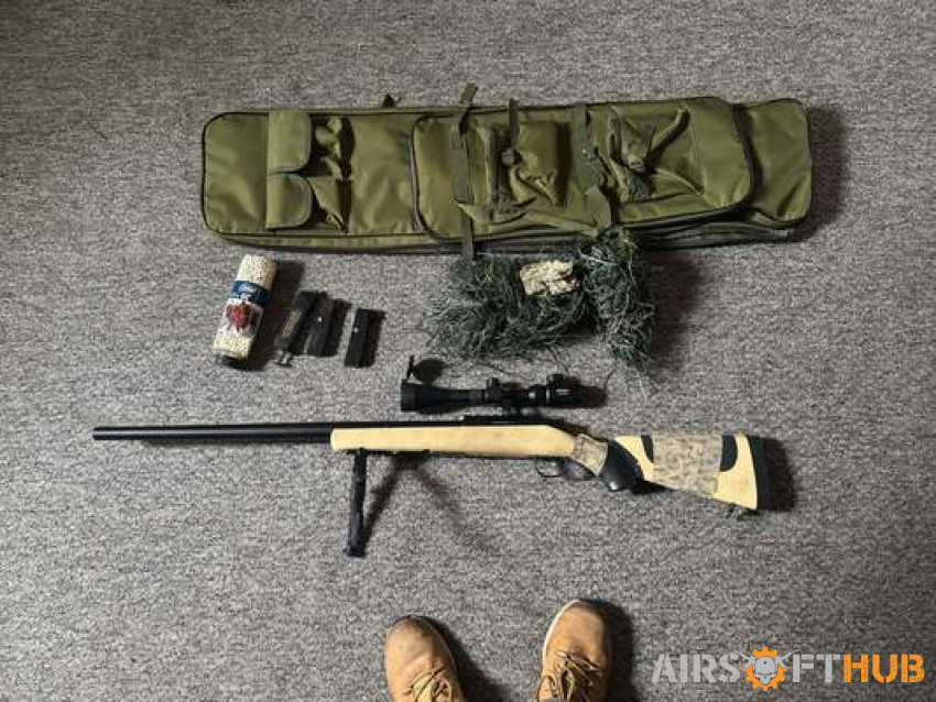 VSR-10 Sniper Rifle + Extras - Used airsoft equipment