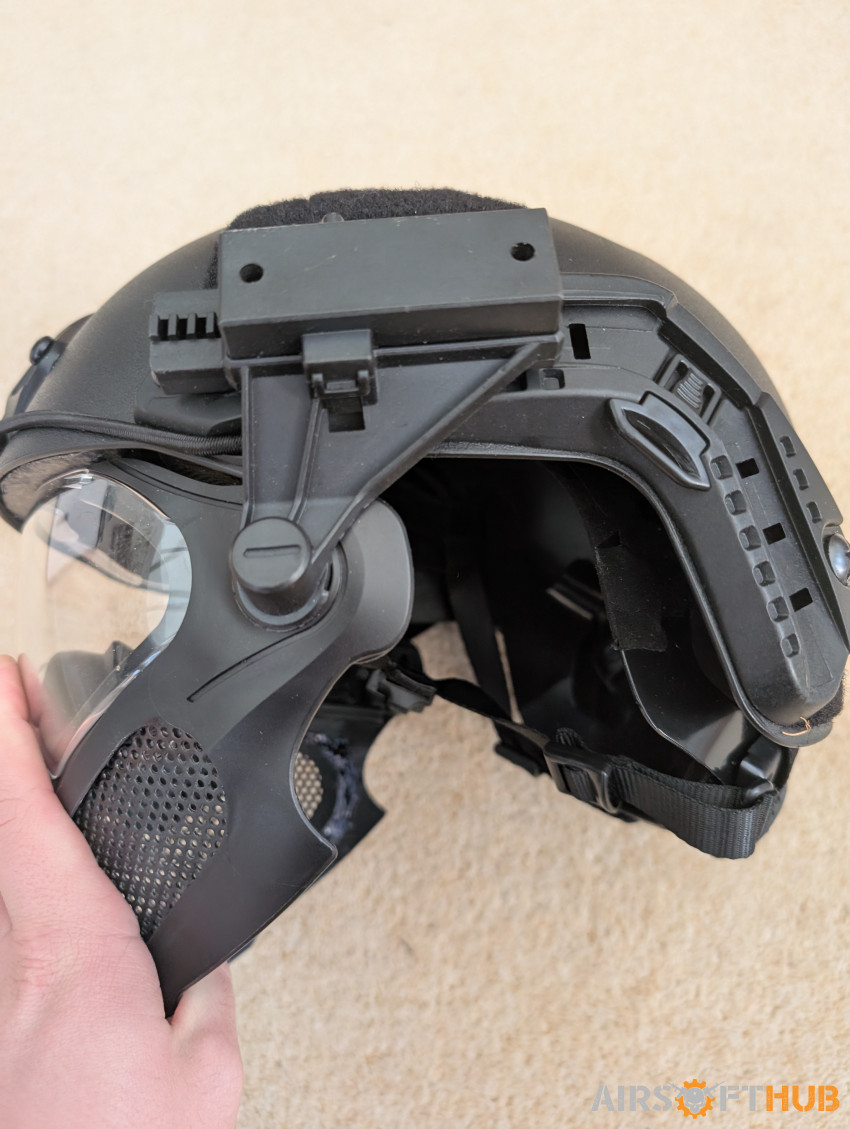 Full face mask and helmet - Used airsoft equipment