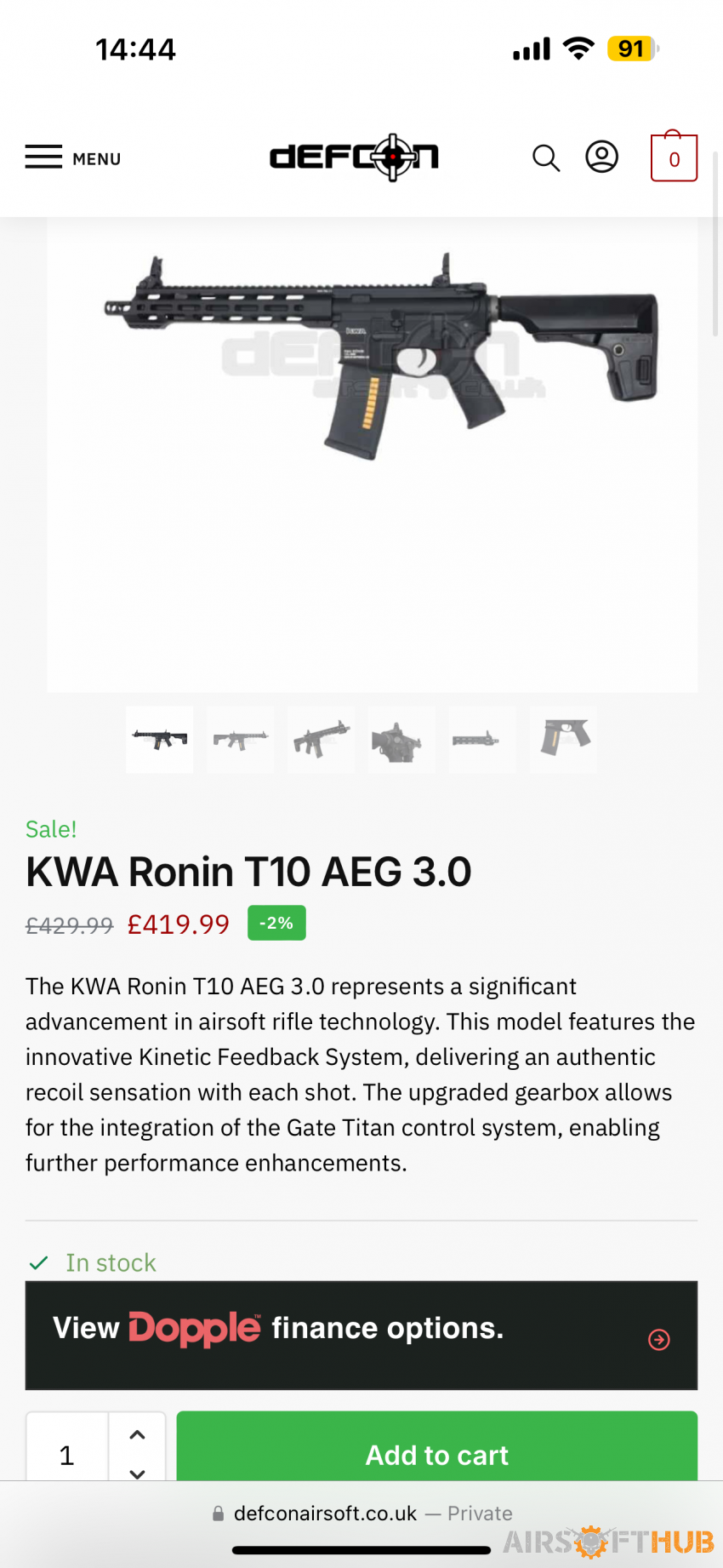 KWA Ronin T10 Upgraded - Used airsoft equipment