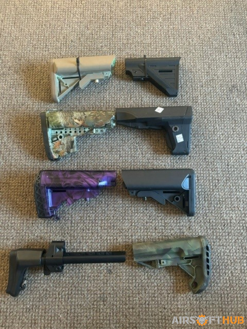 Different airsoft Stocks - Used airsoft equipment