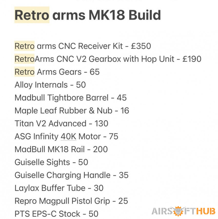 MK18 Retro Arms Custom Build - Used airsoft equipment