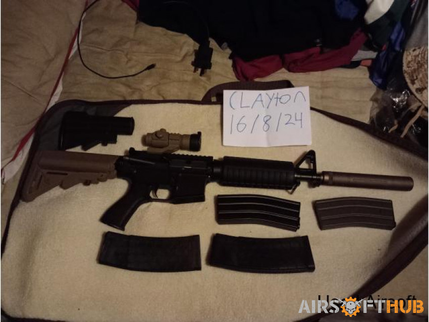 M4 combat machine + mags - Used airsoft equipment