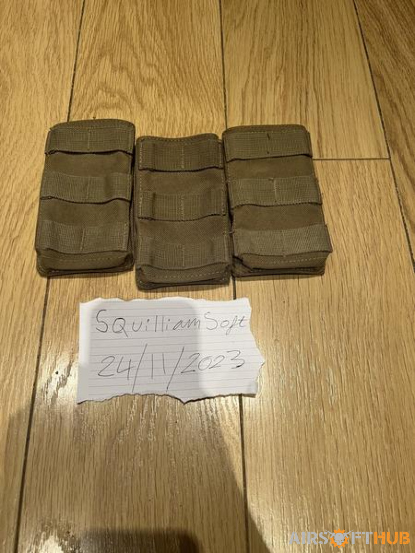 unbranded tan m4 mag pouches - Used airsoft equipment