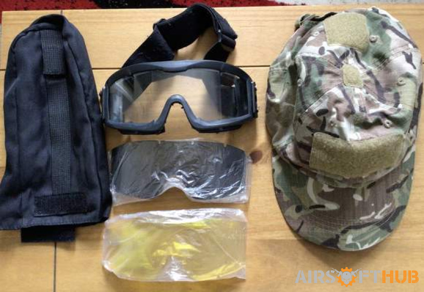 Ballistic goggles and cap - Used airsoft equipment