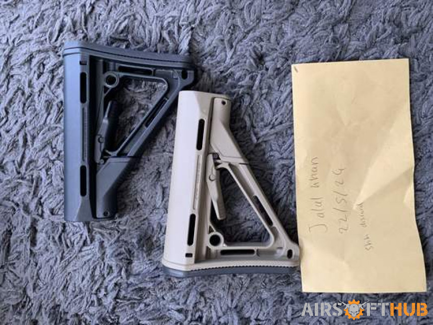 MWS upper magazines and stocks - Used airsoft equipment