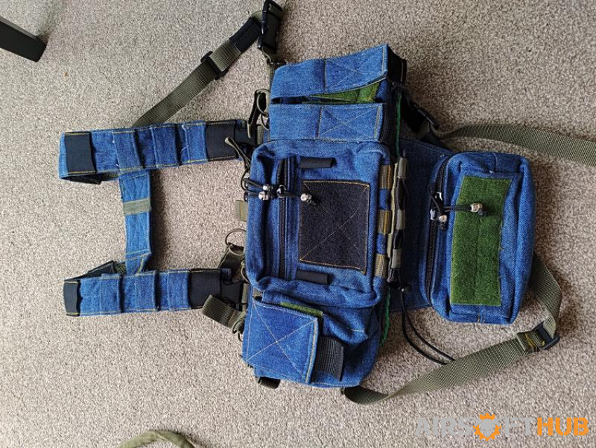 Denim Chest Rig Custom and cap - Used airsoft equipment