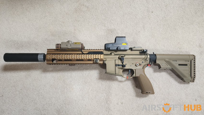 E&C HK416A5 Dark Earth w/ atta - Used airsoft equipment