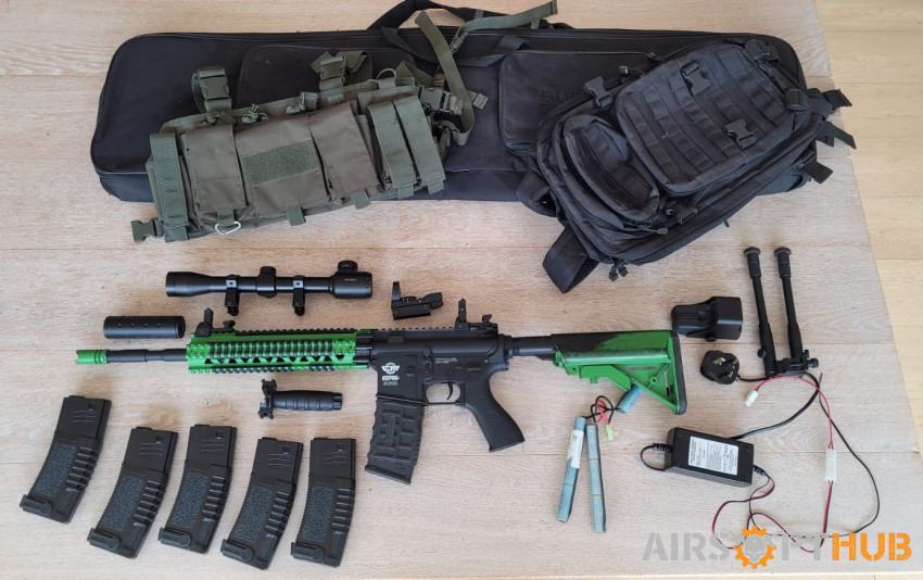 Bundle of gear, G&G CM16 AEG - Used airsoft equipment