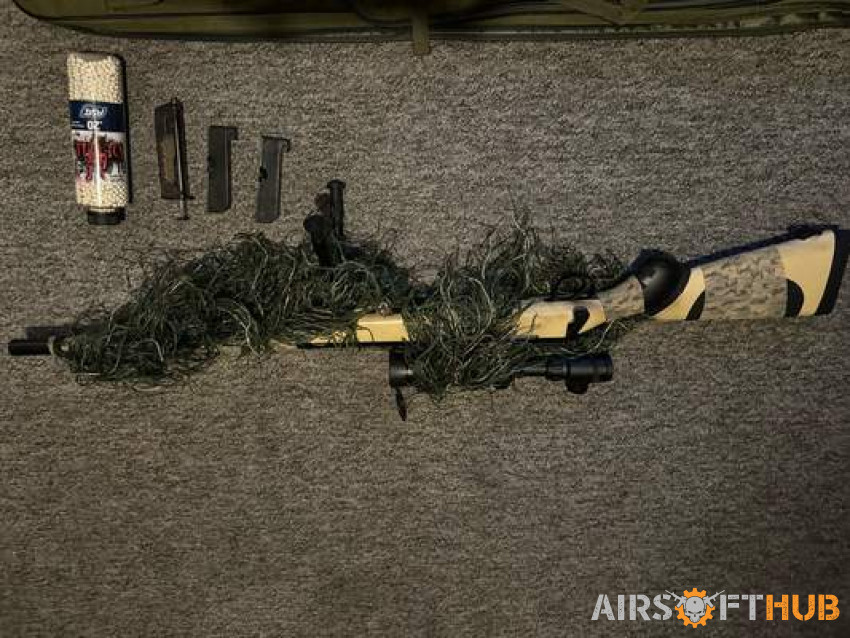 VSR-10 Sniper Rifle + Extras - Used airsoft equipment