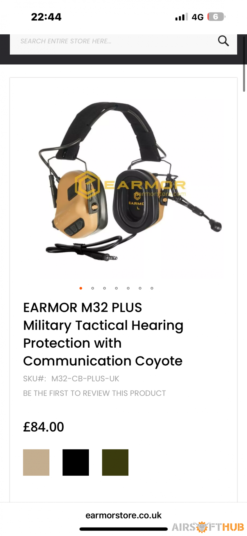 Earmor headset and push talk - Used airsoft equipment