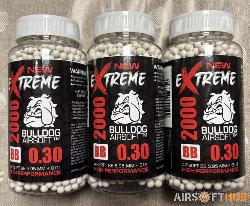 3x Bottles of 2000 0.3g BBs - Used airsoft equipment