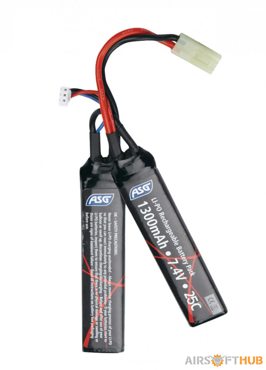 ASG 7.4v 1300mAh 25C Battery - Used airsoft equipment