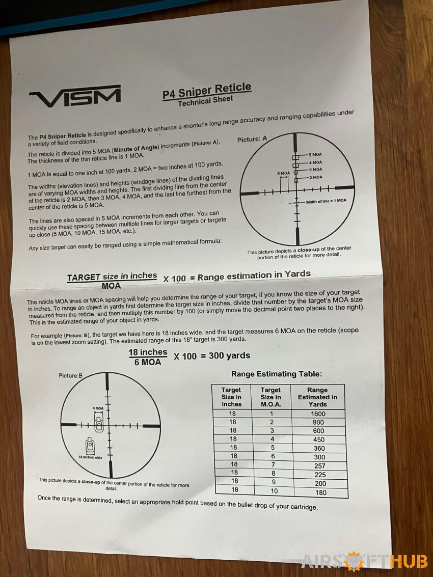 Vism ADO Scope - 3-9X42 - P4 - Used airsoft equipment