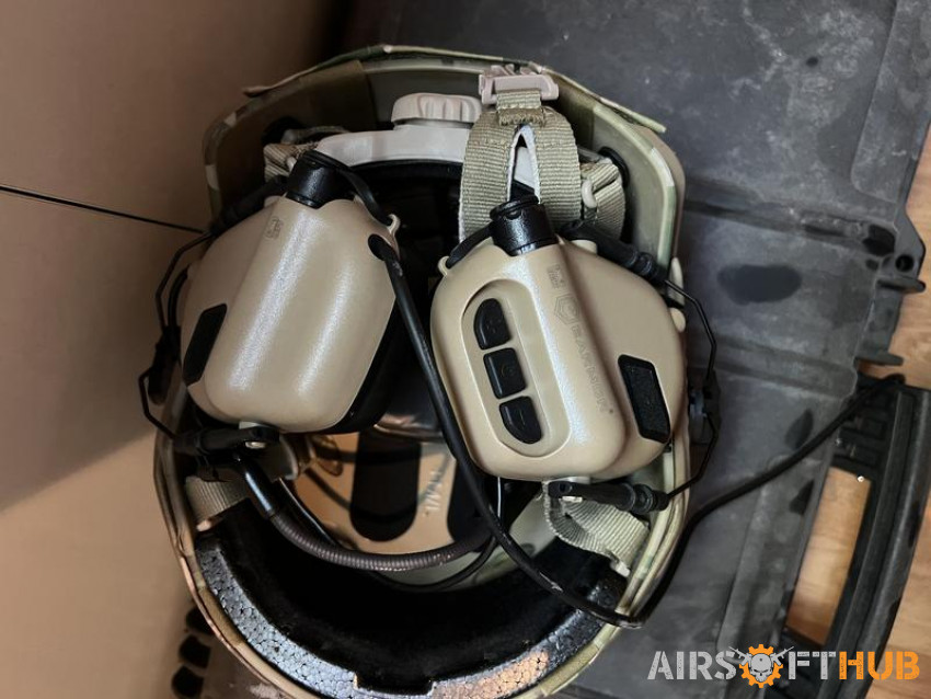 Multicam helmet Earmor comms - Used airsoft equipment