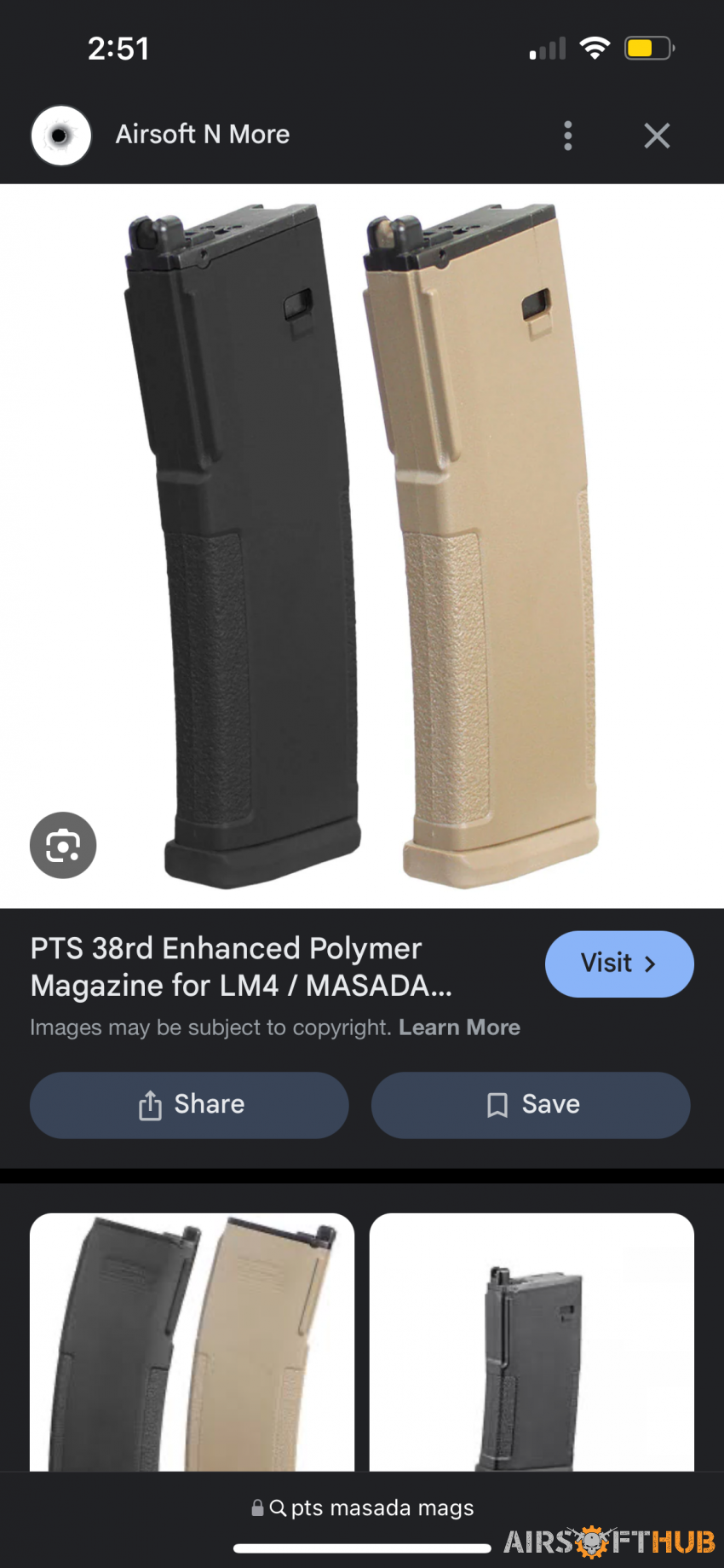 PTS Masada GBBR Mags - Used airsoft equipment