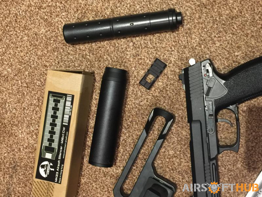 Upgraded MK23 Pistol + Extras - Used airsoft equipment