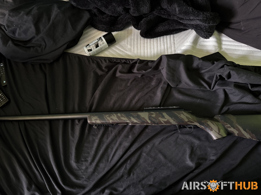 Wrapped sniper rifle,3 mags - Used airsoft equipment