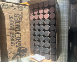 47x BURST SMOKE GRENADES - Used airsoft equipment